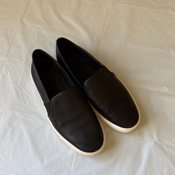 Vince Black Perforated Slip-On Sneakers - Picture 6 of 6